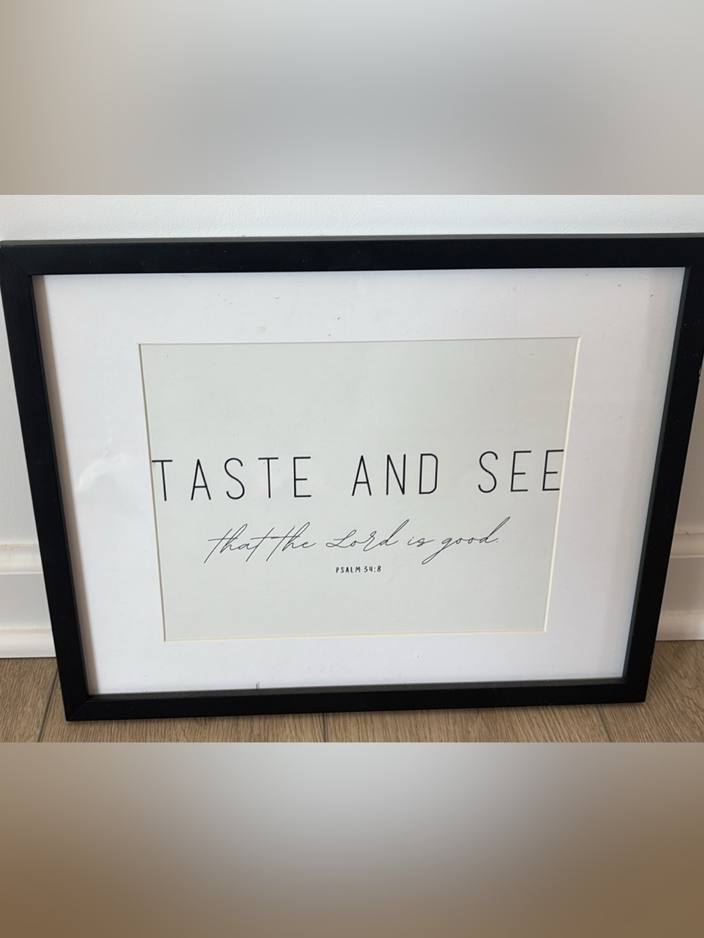 Taste and See Framed Wall Art - Black Frame, White Mat